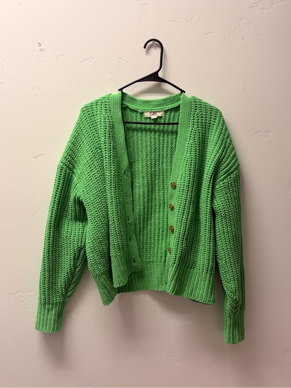 Rip Curl Bright Green Chunky Knit Button Cardigan